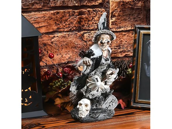 National Tree Company Spooky Witch on a Broom Decoration