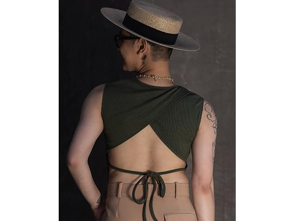 The Drop All Gender Sleeveless Back Cut Out Top (8)