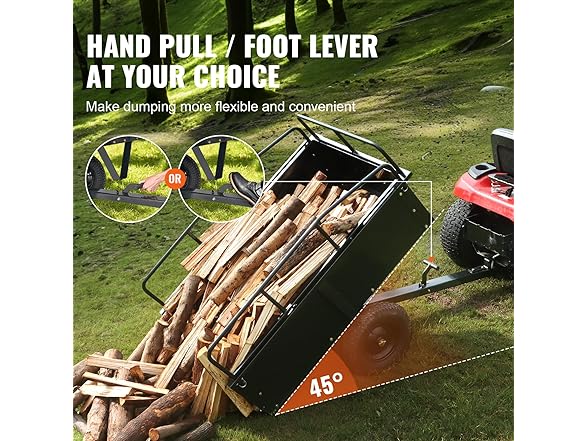 VEVOR Heavy Duty ATV Trailer Steel Dump Cart