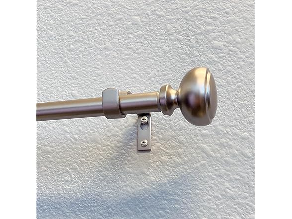 Decopolitan Fairbanks 26-48 Inch Curtain Rod, Pewter