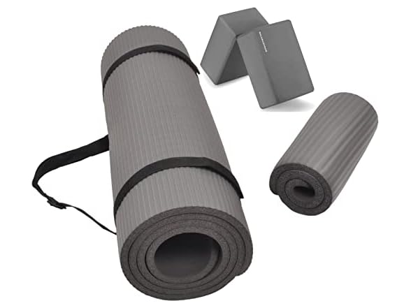 Fitvids 1/2-Inch Mat, Knee Pad, Blocks