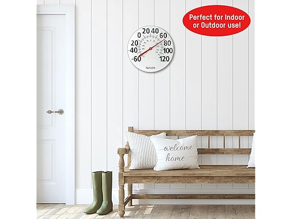 Large 18in Indoor Outdoor Thermometer