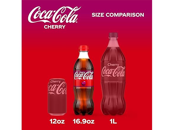 6PK Coca-Cola Cherry Soda Soft Drink, 16.9 OZ