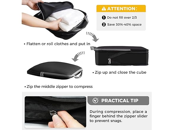 4 Pc Packing Cubes Luggage Organizers