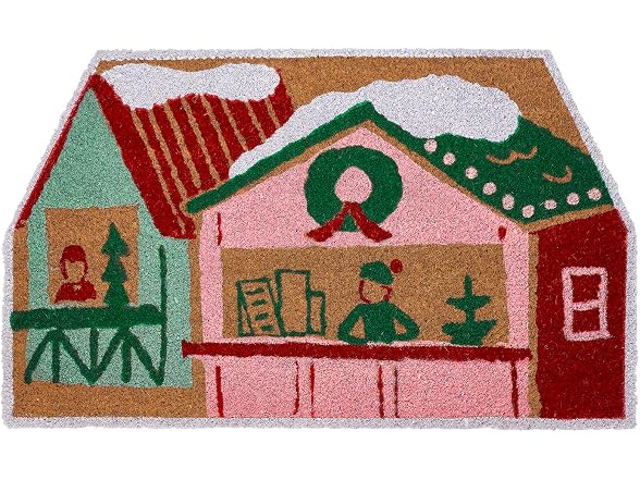 Hallmark Holiday Doormat Snowy Cottage