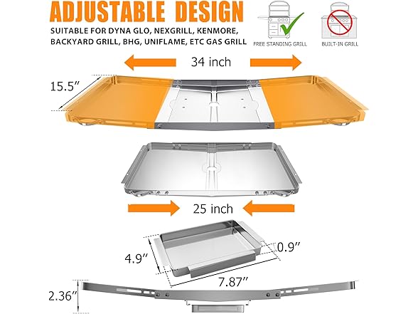 KOSGHO Grill Grease Tray Set, XL