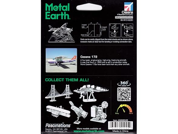 Metal Earth Cessna 172 Airplane 3D Metal