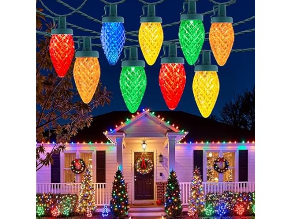 Brightown C9 LED Christmas Lights Outdoor, 97ft 150 LED