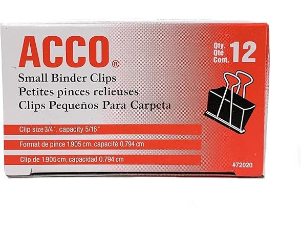 ACCO BRANDS 72020 Small Binder Clips, St