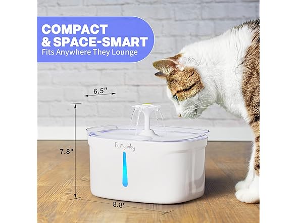 furrybaby Cat Water Fountain - 84oz/2.5L Automatic