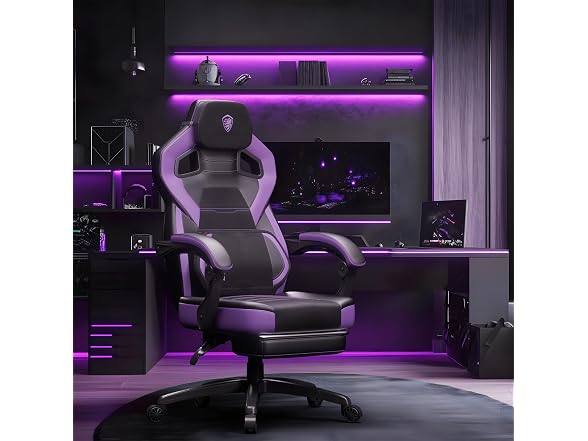 Dowinx Big and Tall Gaming Chair, Dark Purple