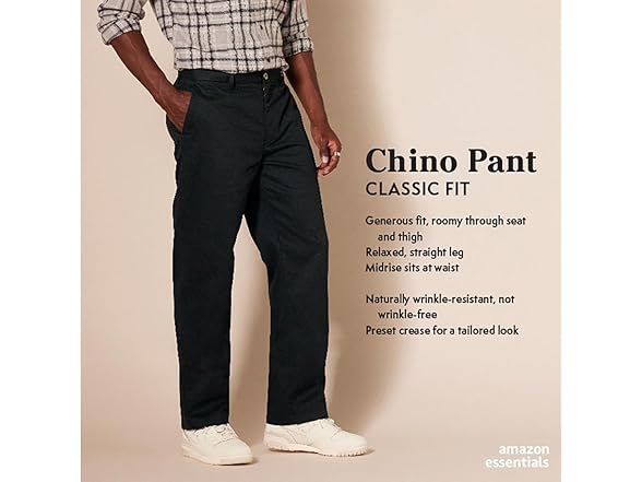 Amazon Essentials Mens ClassicFit WrinkleResistant Chino