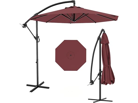 GarveeLife 10ft Offset Umbrella Tan