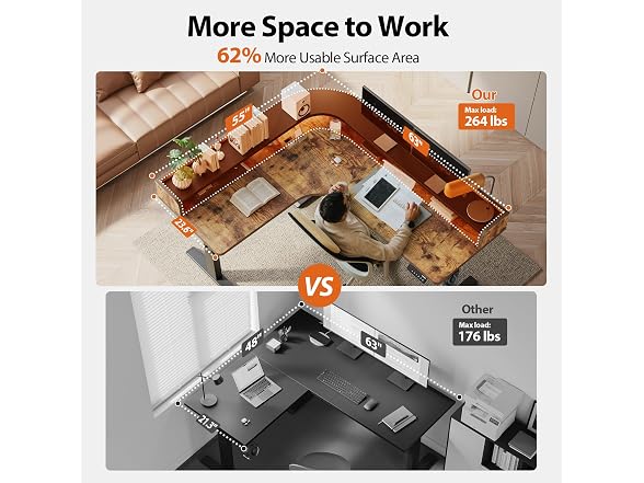 L Shaped Standing Desk with Monitor