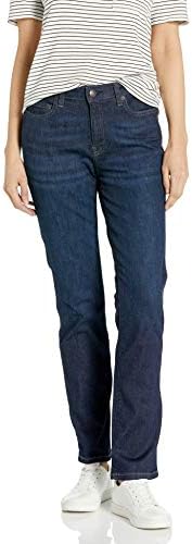 Amazon Essentials Women's Jeans, Mid Rise Straight Leg Style, Dark Wash, Slim Fit