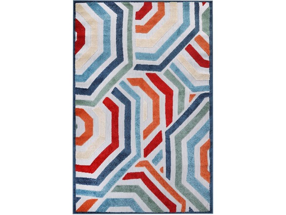 Superior Modern Geometric Coastal Indoor Outdoor Rug