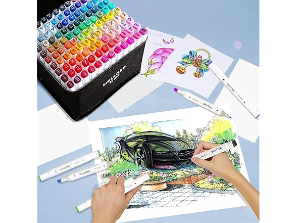 80 Colors Dual Tip Blender Art Markers