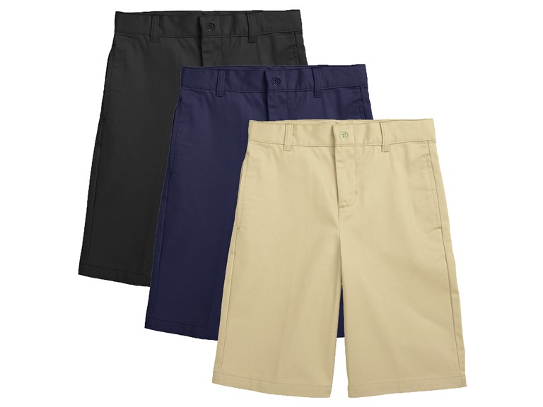 3-Pack Children & Boy's Flat Front School Uniform Twill Chino Shorts