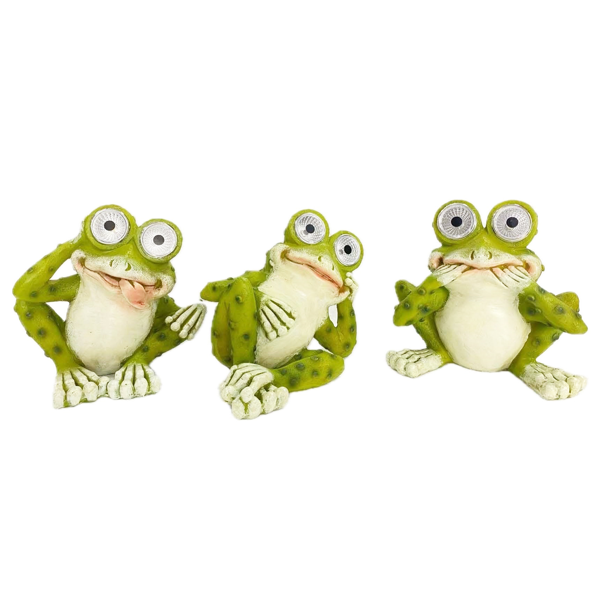 Santa's Workshop Inc 5.5" Resin Solar Frogs, Set of 3 - Gallery 2