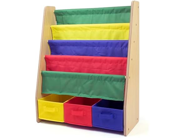 Humble Crew 4-Tier Kids Bookshelf 3 Bins