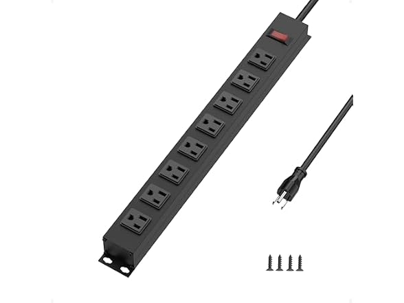 TESSAN 1200J Metal Power Strip (8 Outlets)