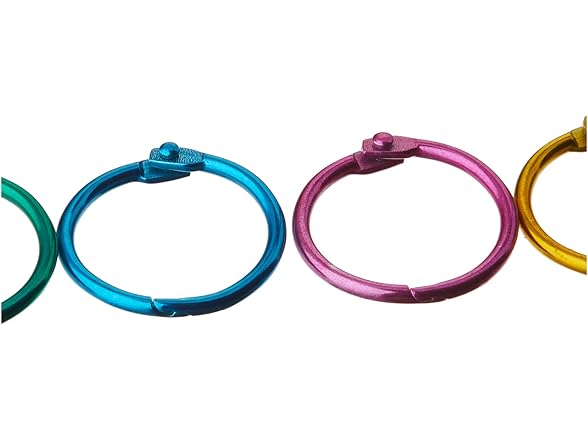 The Classics 1" Diameter 50 Count Book Rings in Assorted Bright Colors