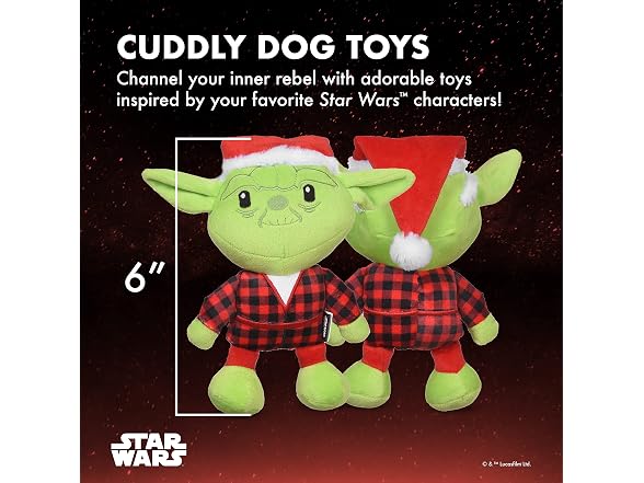 Star Wars for Pets Holiday Yoda Santa Plush Dog Toy