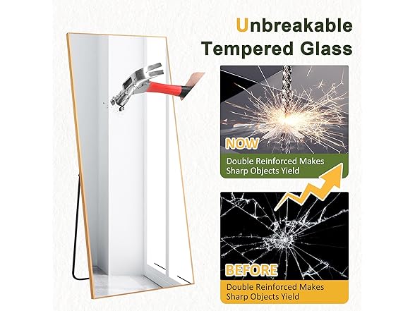 NicBex Gold Full Length Mirror, 56"x19"