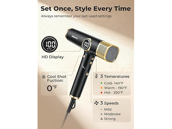 Foldable Hair Dryer with Diffuser