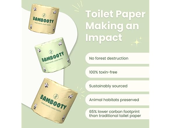 Bamboo Toilet Paper, 24 Mega Rolls
