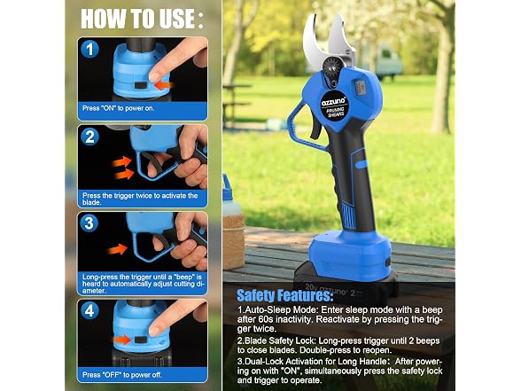AZZUNO 20V 2-IN-1 Electric Pole Pruning Shears