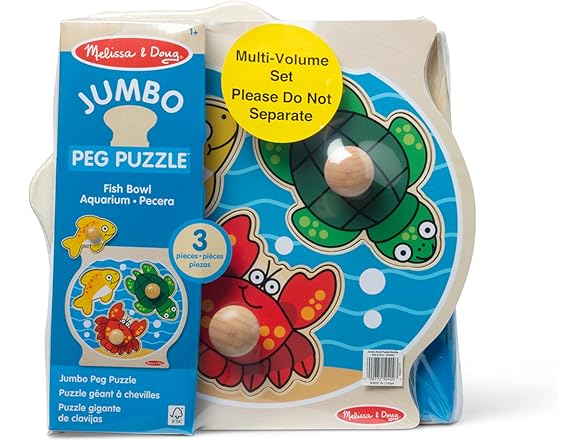 Melissa & Doug Wooden Jumbo Peg Puzzle