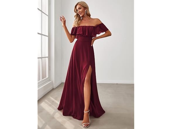 Ever-Pretty Women's (14) Women's Summer Off Burgun