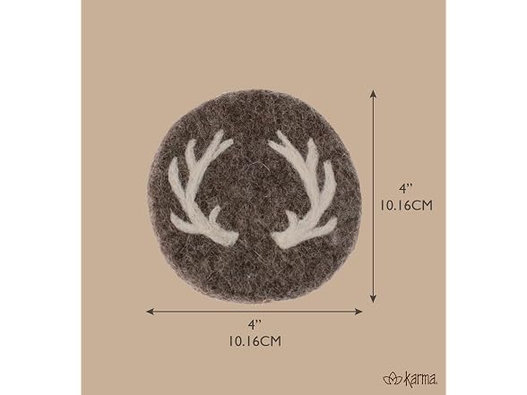 Halloween Holiday Felt Round Coasters Set of 4