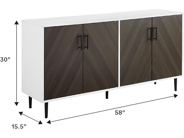 Walker Edison Fehr Modern 4 Door Bookmatch Buffet