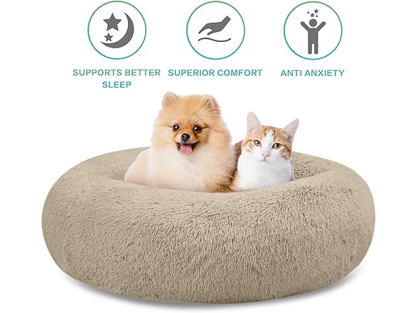 SAVFOX 23''x23'' Donut Dog Bed