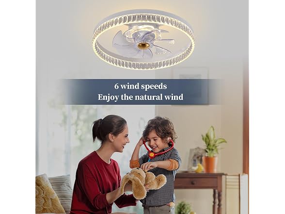 Fszdorj 20‘’ Ceiling Fan with Light, 2024 Ap
