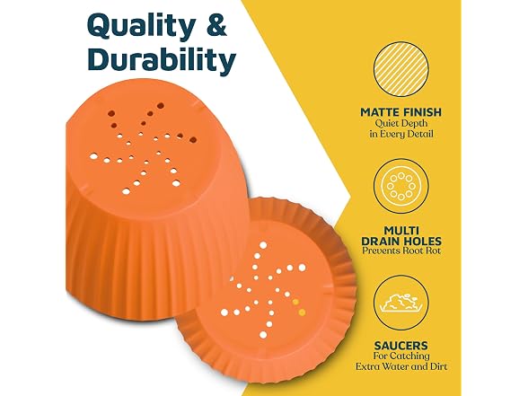 Lifemaster 6" Plant Pots with Drainage, 24 Pack