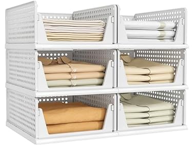 $34.99, Was $69.99, 50% Off! Pinkpum Stackable Plastic Storage Baskets dealfomo