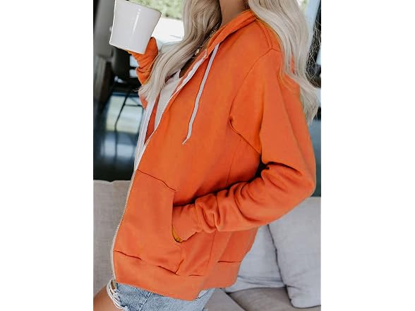 Dokotoo Women (XL) Fall Solid Full Coat A Orange
