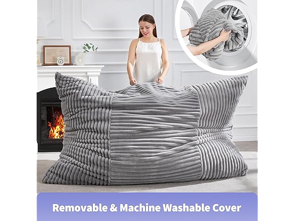 3 in 1 Bean Bag Chair Grey