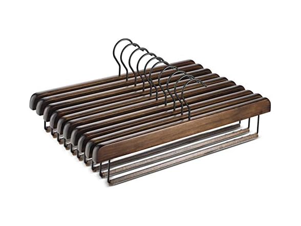 Zober Wooden Pants Hangers (10-Pack)