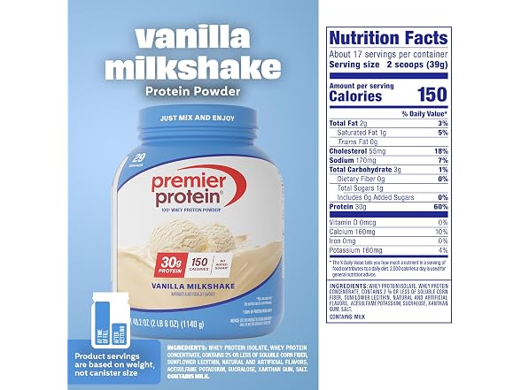 Premier Protein Whey Powder Vanilla 29 Servings