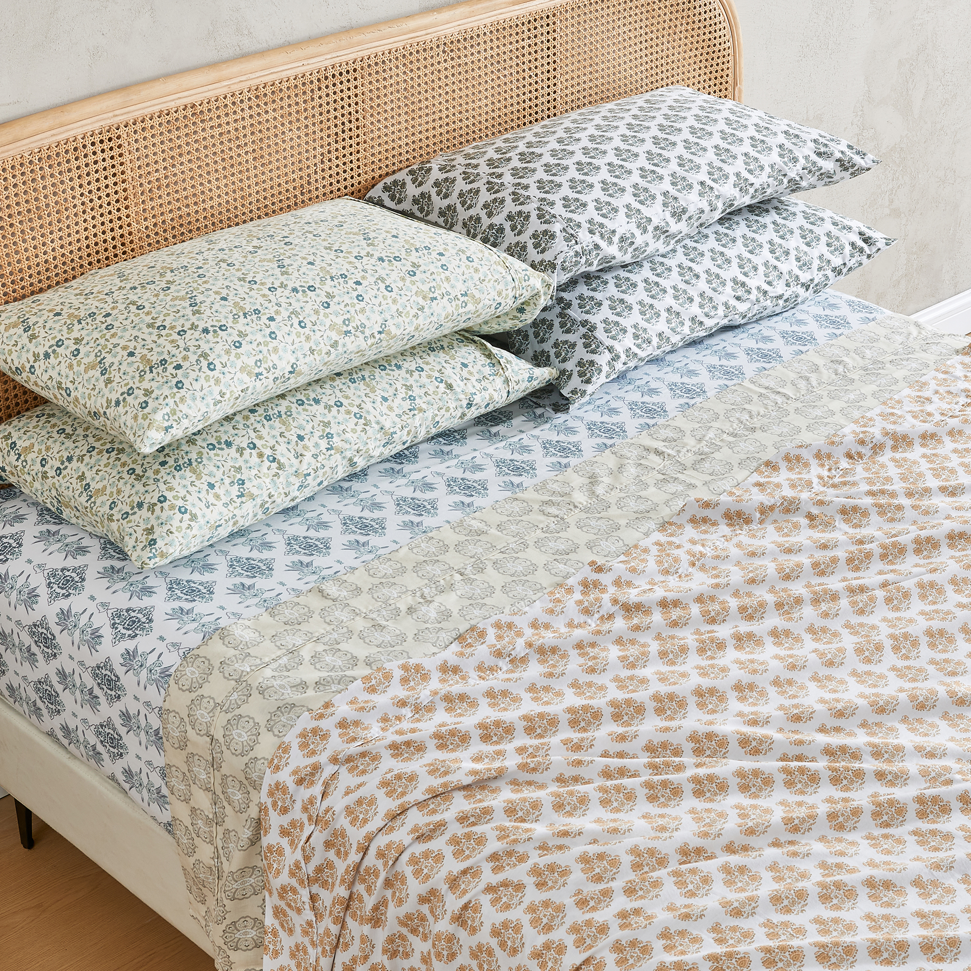 Patina Vie Cotton & Rayon Printed Sheet Set - Gallery 15