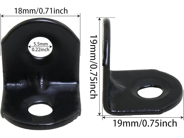 7Pcs Mini L Brackets 18x19x19mm Black