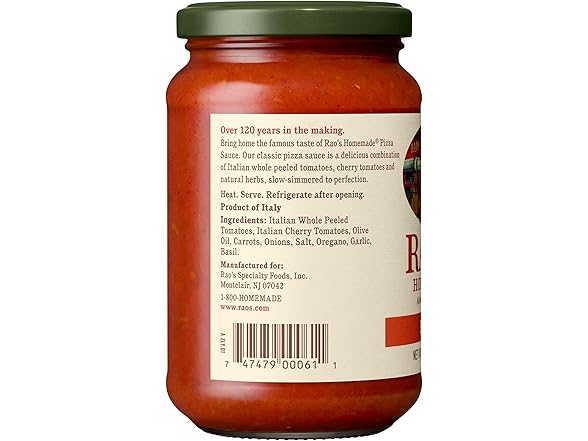 Rao's Homemade Classic Pizza Sauce, 12.3 oz