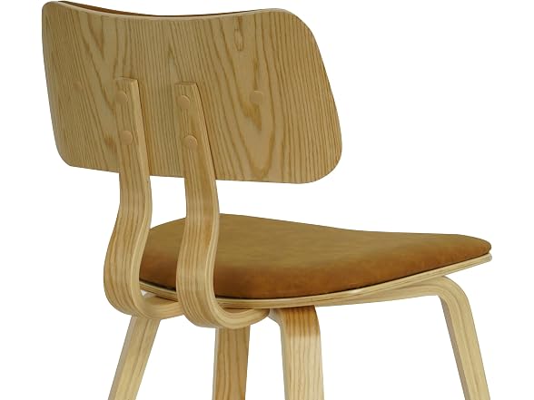 Jaguar Camel Curved Back Wood Chair Set of 3