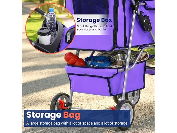 BestPet Pet Stroller Cat Dog Cage Stroll