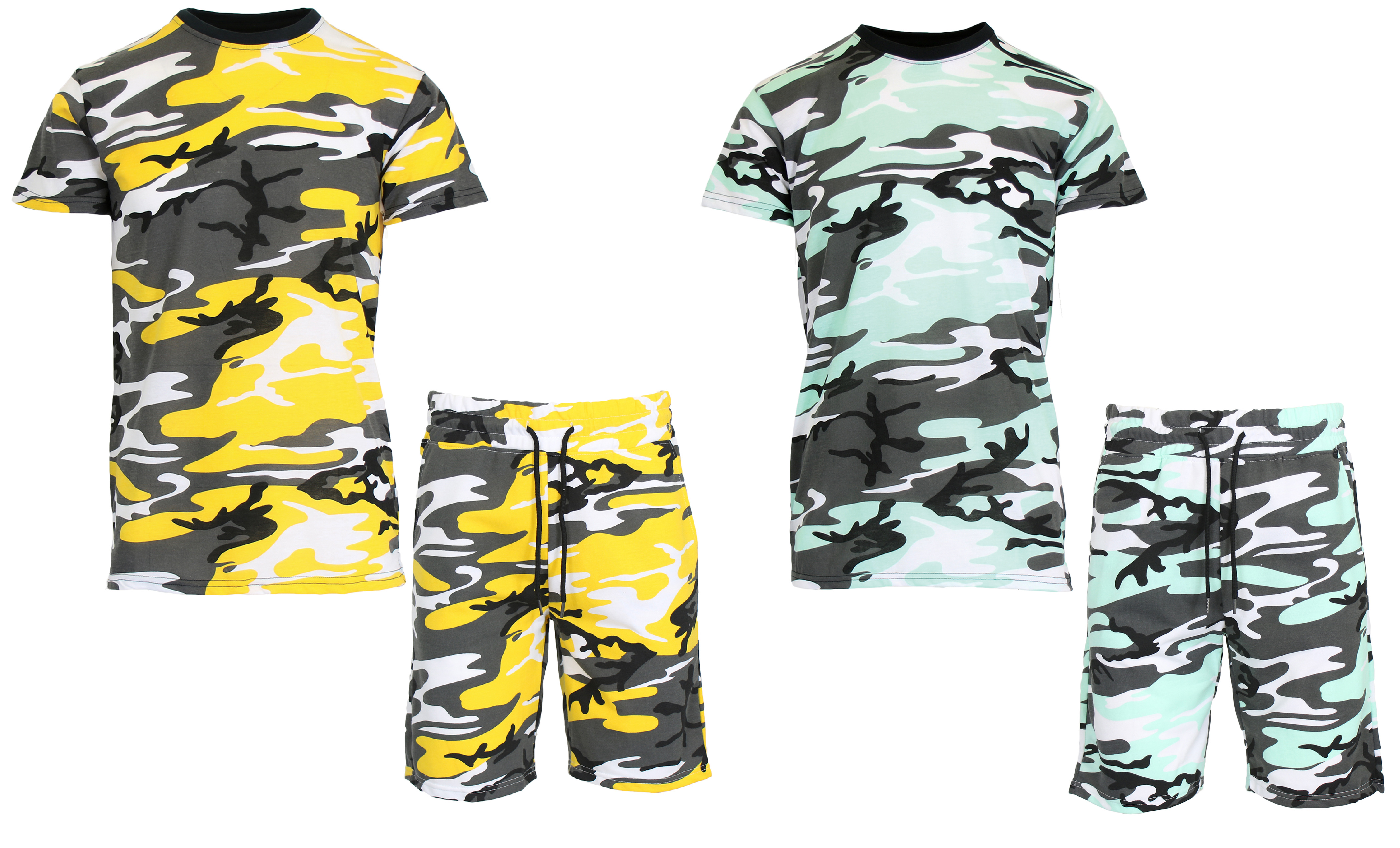 2-4Pc Womens S/S Camo Tee & Shorts Set - Gallery 32
