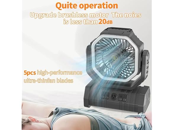 AVVCRMYIUY GAR-44 Table Fan with Light 20000mAh